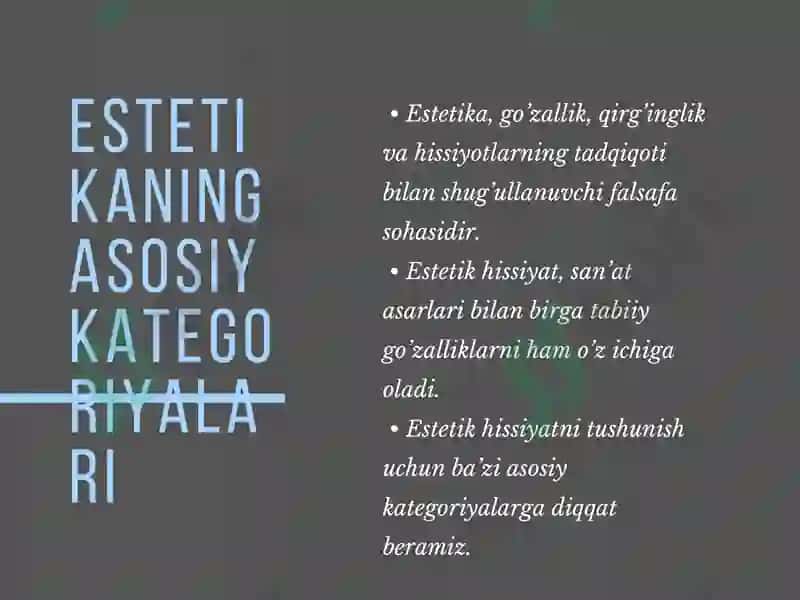 ESTETIKANING ASOSIY KATEGORIYALARI 2
