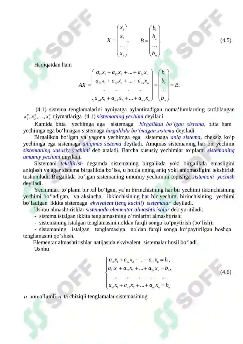 Chiziqli Tenglamalar Sistemi 2