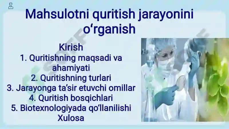 Quritish texnologiyasi 2