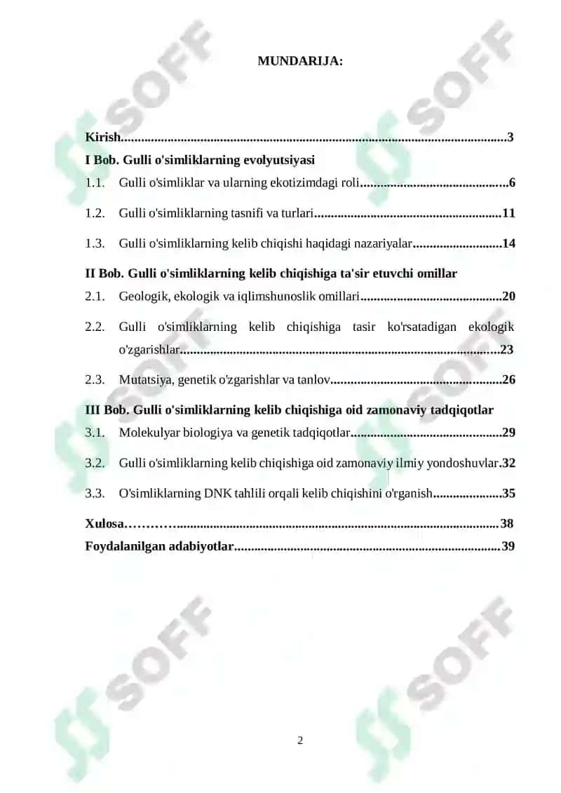 Gulli oʻsimliklarning kelib chiqishi 2