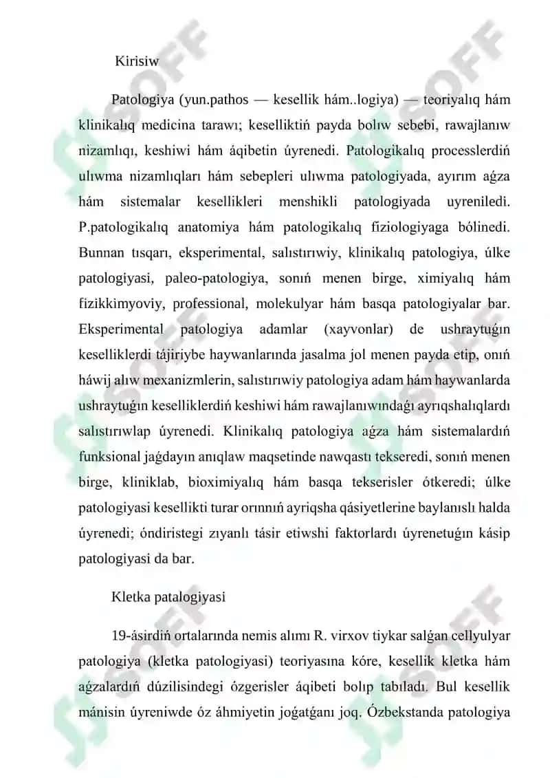 Kletka patalogiyasi jáne onıń kelip shıǵıw sebepleri 2