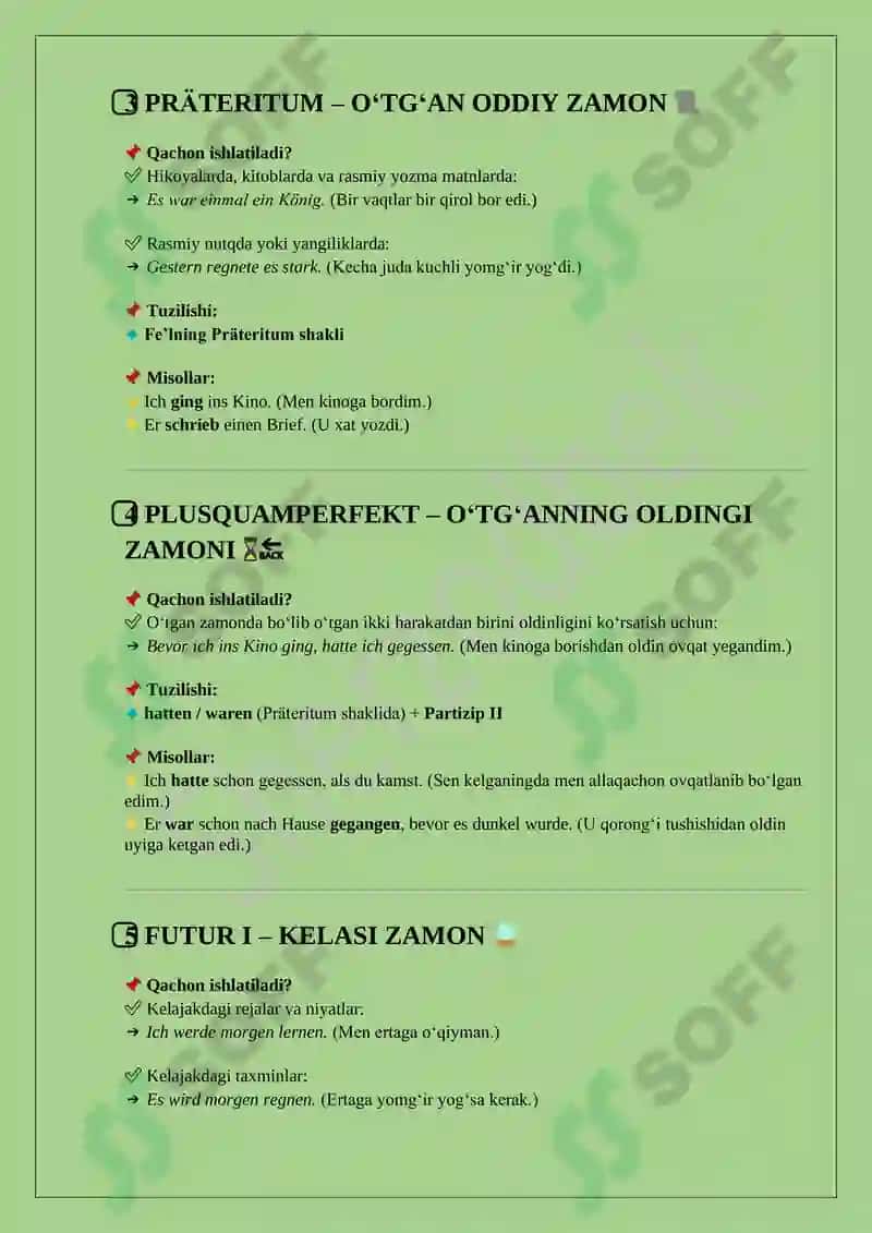 Nemis tilida BARCHA ZAMONLAR 2