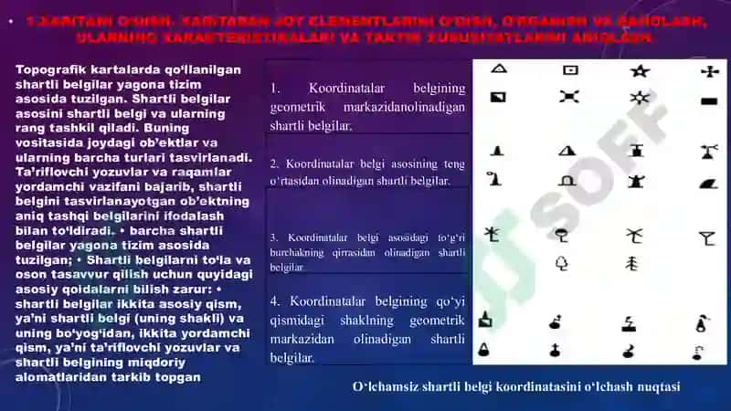 Topografik xarita va joy rejasi. Maxsus xaritalarning mazmuni, turllari va qoʻllanilishi 2