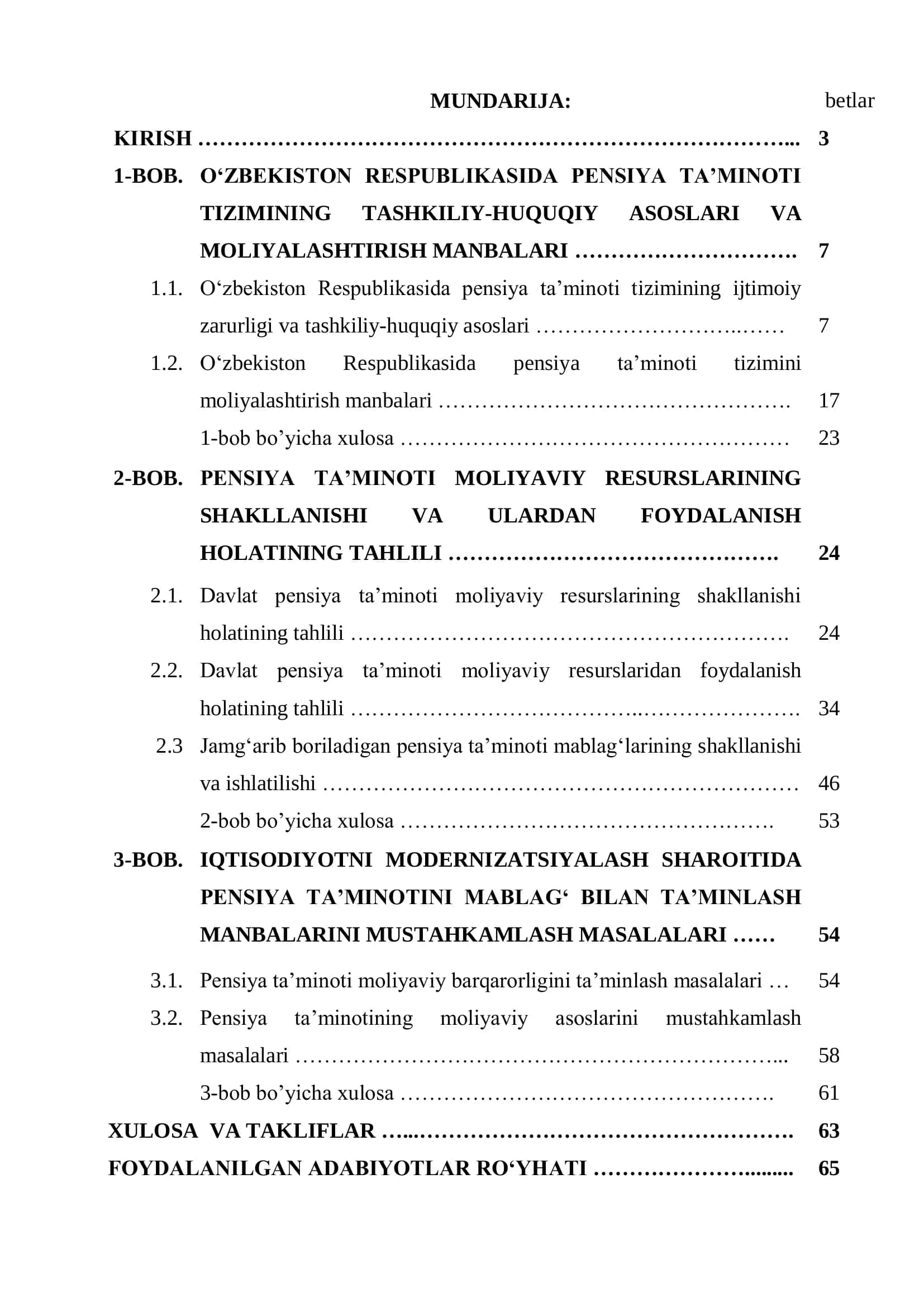 PENSIYA TA’MINOTI MOLIYAVIY MANBALARINI MUSTAHKAMLASH MASALALARI 2