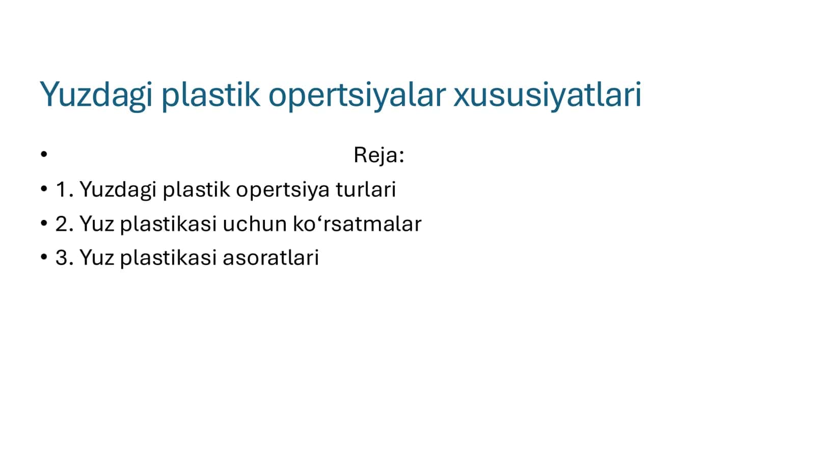 Yuz plastikasi asoratlari 2