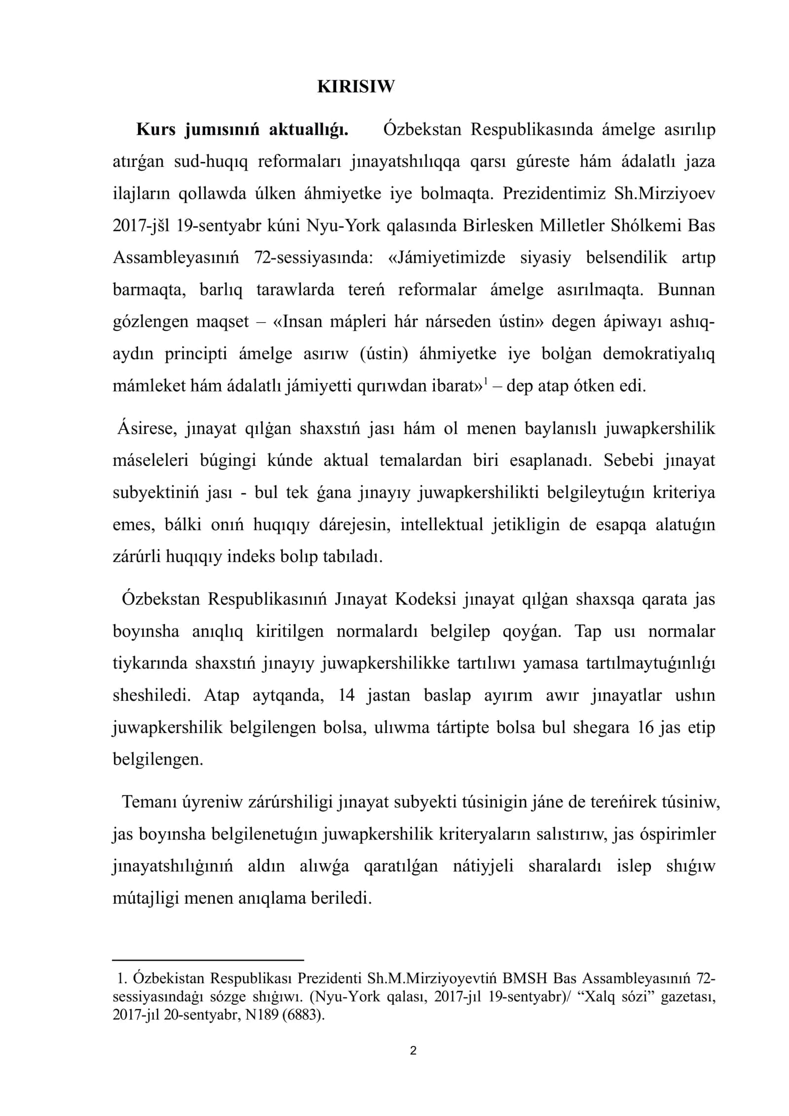 Jınayat subyektiniń jası Kurs jumısı 2