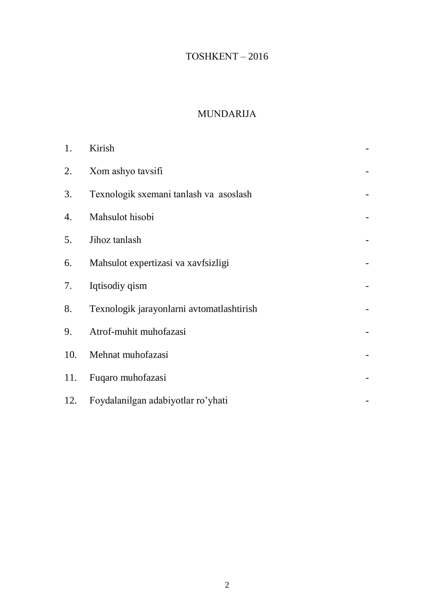 Bioqo’shimchalar qo’shilgan sut mahsulotlari ishlab chiqarish minisexini loyihalash va xavfsizlik mezonlarini belgilash 2