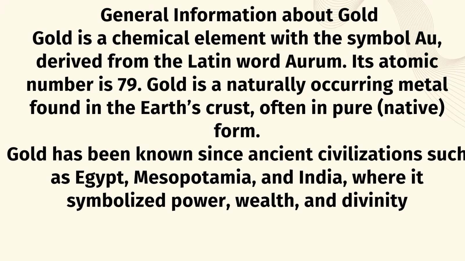 General Information about Gold 2
