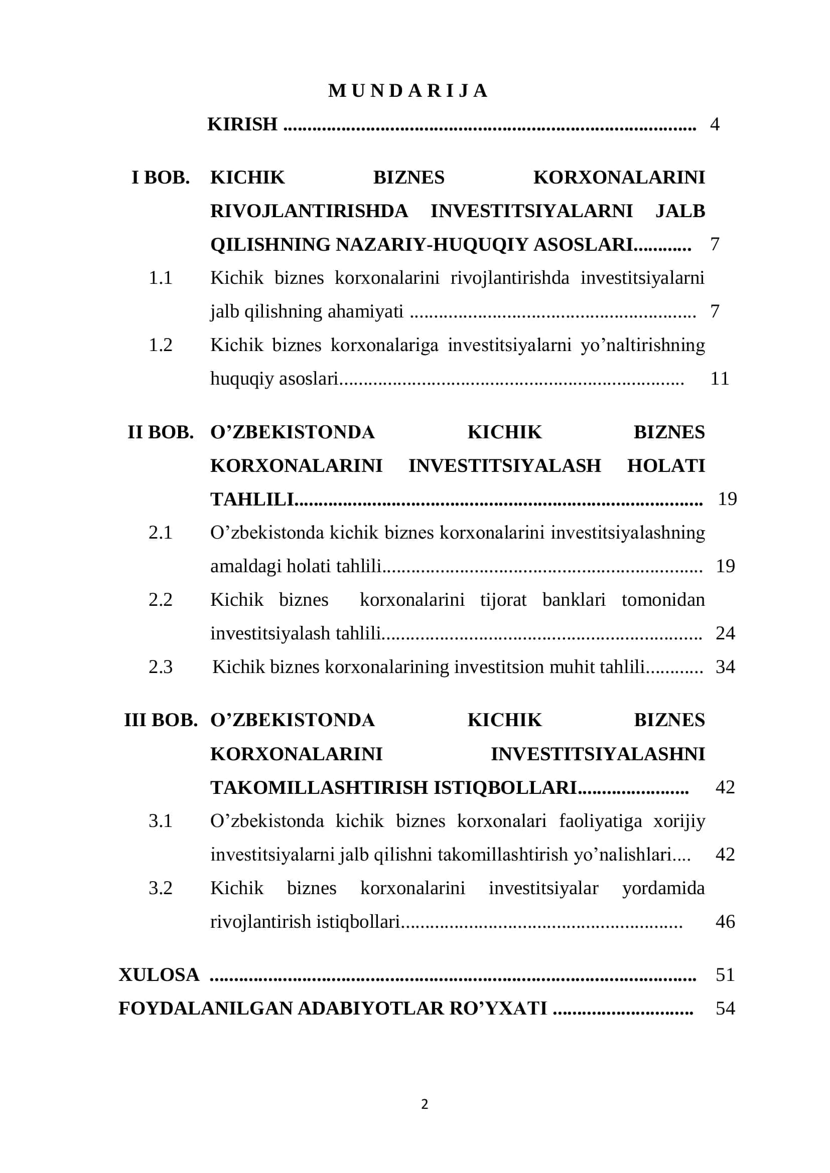 KICHIK BIZNES KORXONALARINI RIVOJLANTIRISHDA INVESTITSIYALARNI JALB QILISHNING AHAMIYATI 2