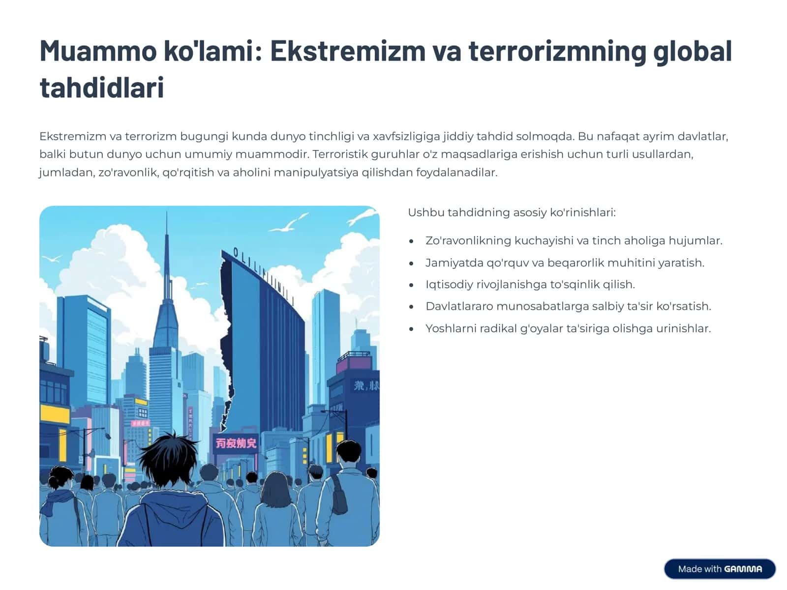 Ekstremizm va Terrorizmga qarshi kurashda jahon tajribasi 2