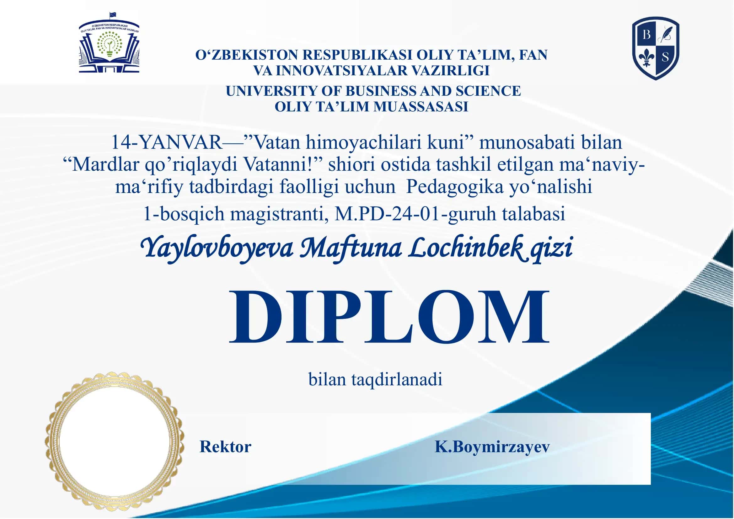 "Pedagogika yo‘nalishi" 2