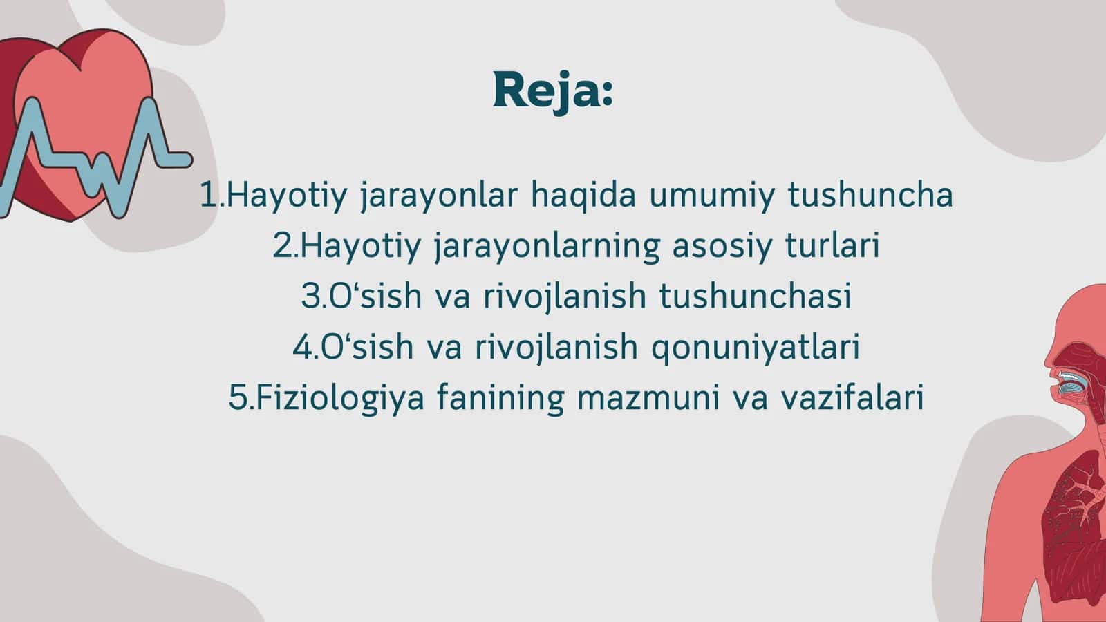 Hayotiy jarayonlar.Oʻsish va rivojlanish qonuniyatlari 2