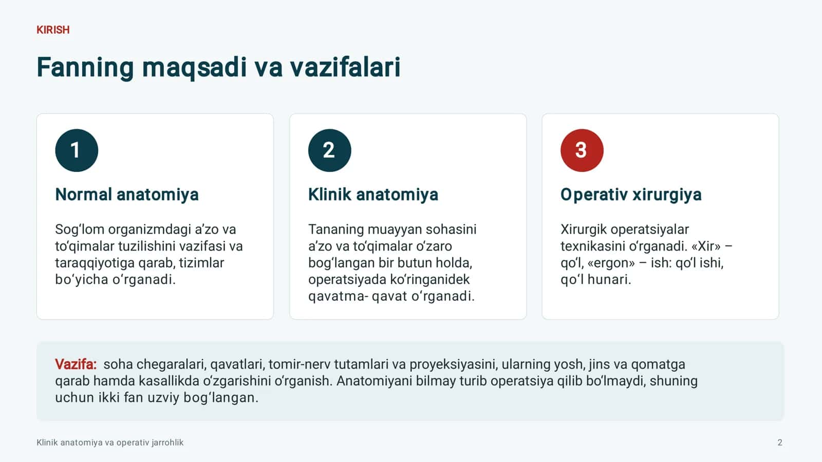 KLINIK ANATOMIYA VA OPERATIV JARROHLIK 2