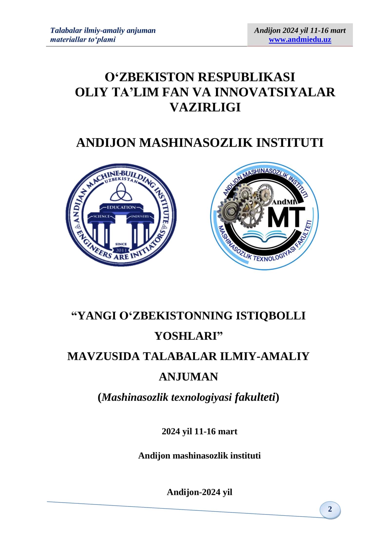 Kozimov Mashinasozlik Ilmiy Texnika Jurnali Scientific And Technical 2