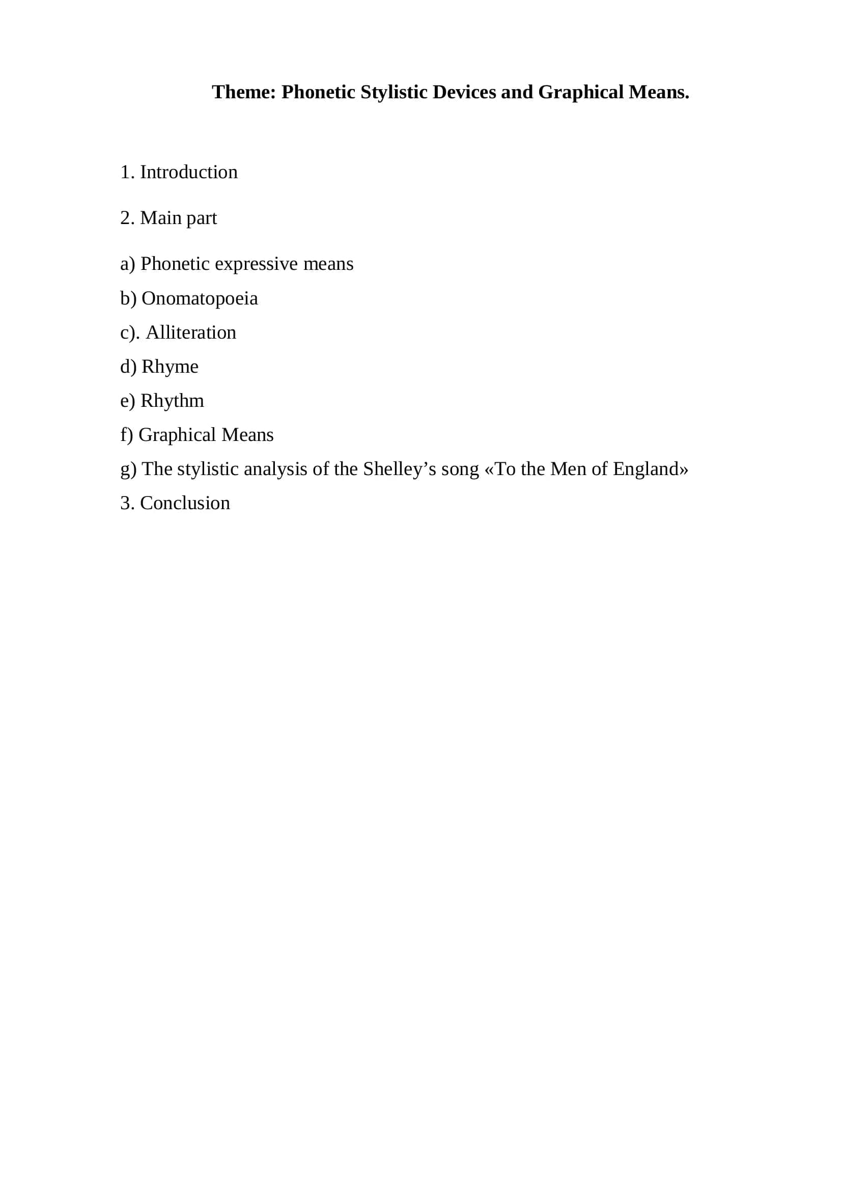 Phonetic Stylistic Devices and Graphical Means Report 2