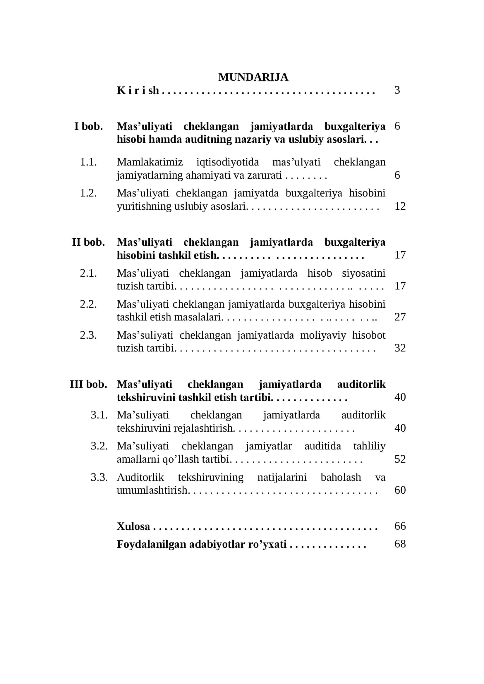 Buxgalteriya hisobi va audit (tarmoqlar bo’yicha) ta’lim yo`nalishi 2