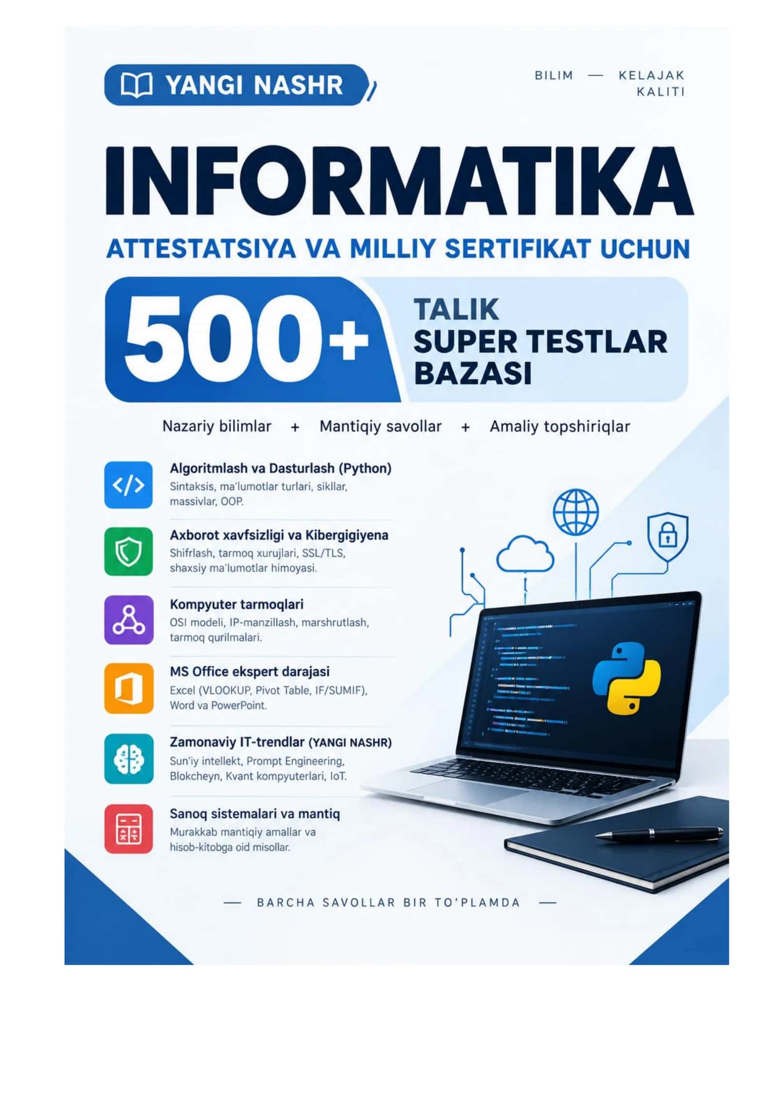 INFORMATIKA ATTESTATSIYA VA MILLIY SERTIFIKAT UCHUN JAVOBLARI BILAN 2