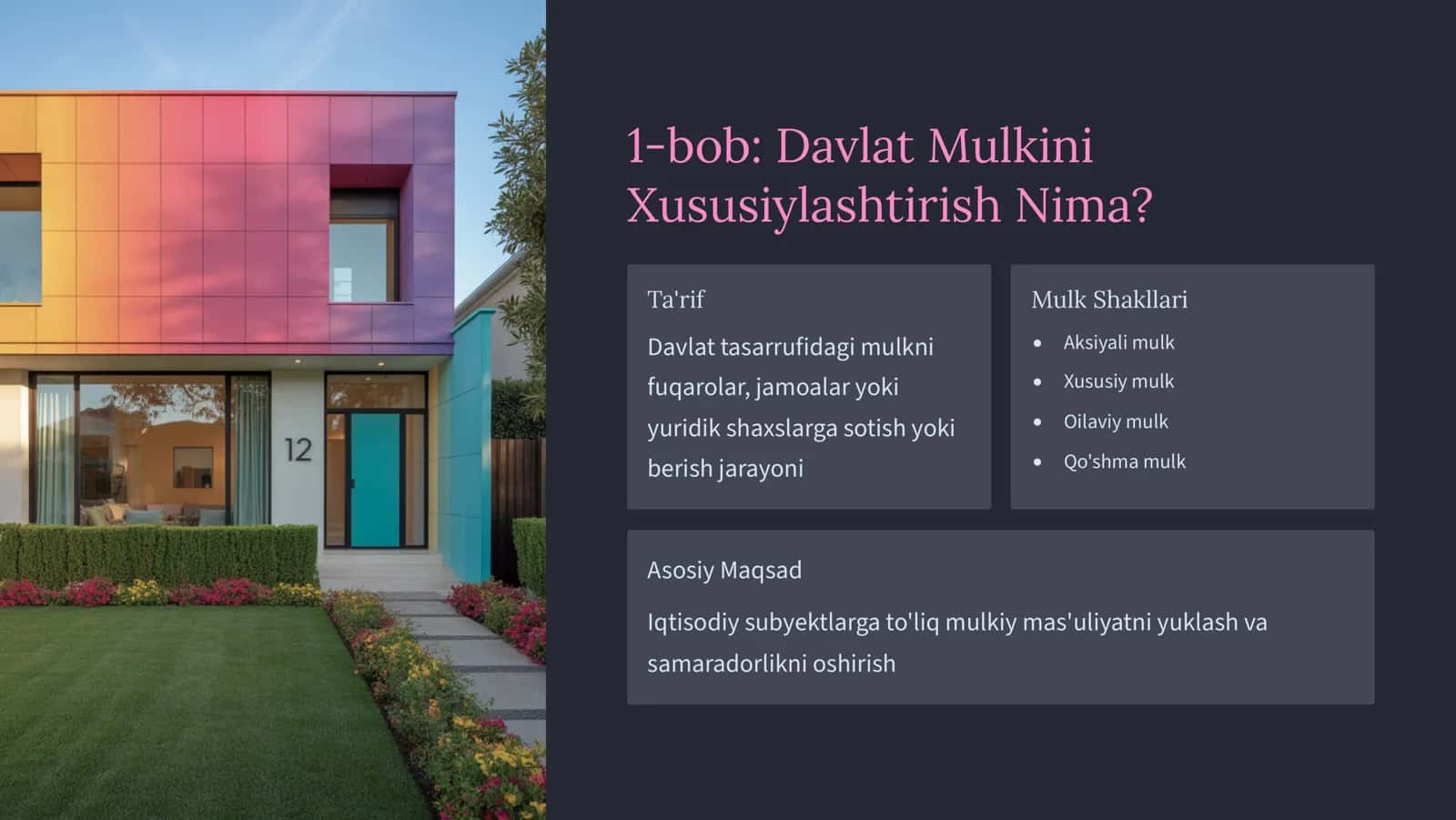 Davlat Mulkini Xususiylashtirish 2