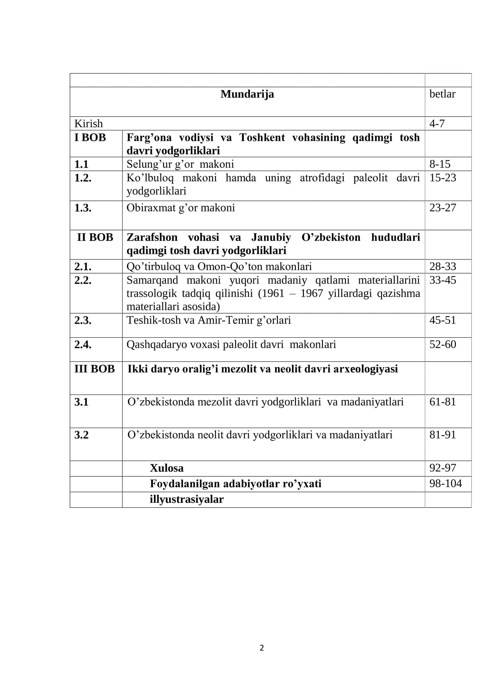 IKKI DARYO (AMU-SIR) ORALIGI IBTIDOIY DAVR ARXEOLOGIYASI (TOSH DAVRI MISOLIDA) 2