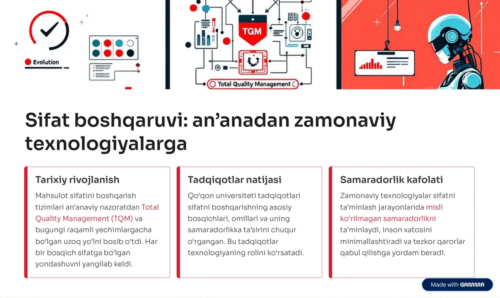 Sifatni boshqarishda texnologik yondashuv va innovatsiyalar 2