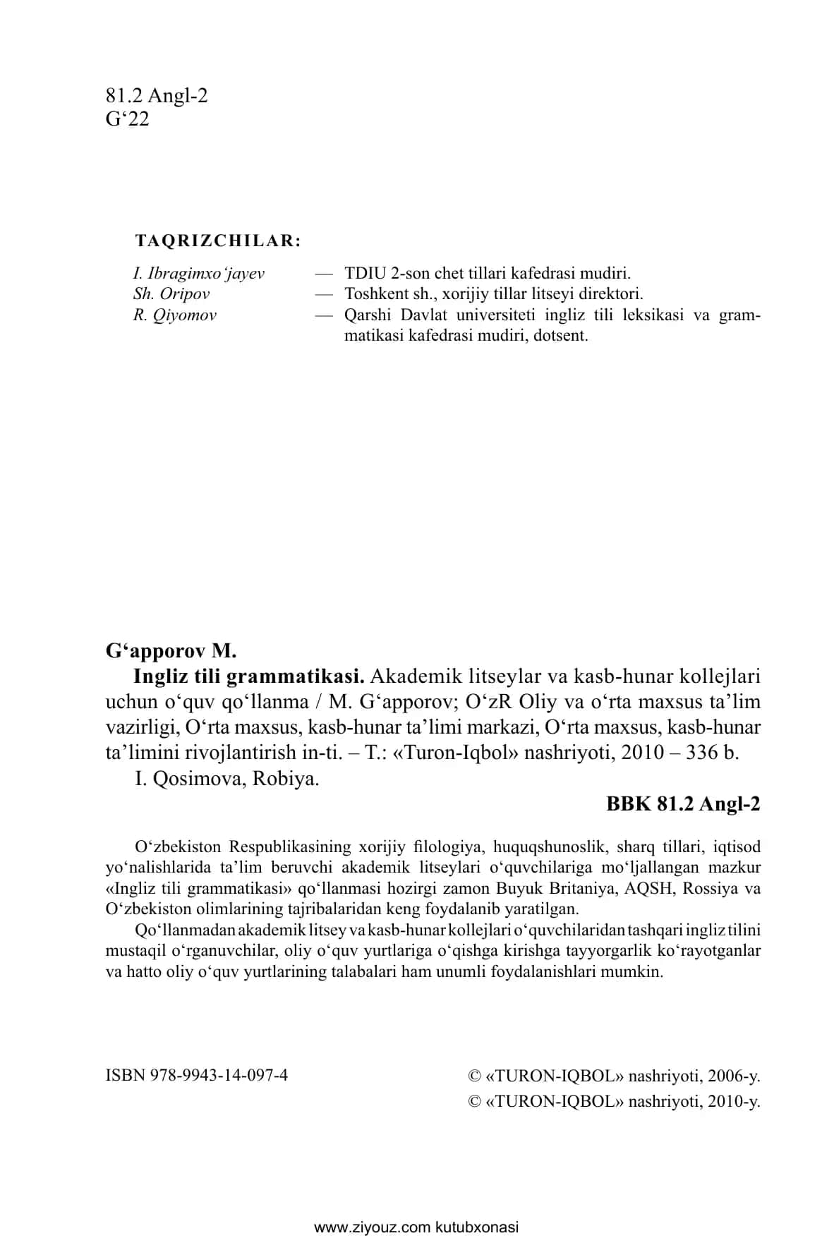 INGLIZ TILI  GRAMMATIKASI 2