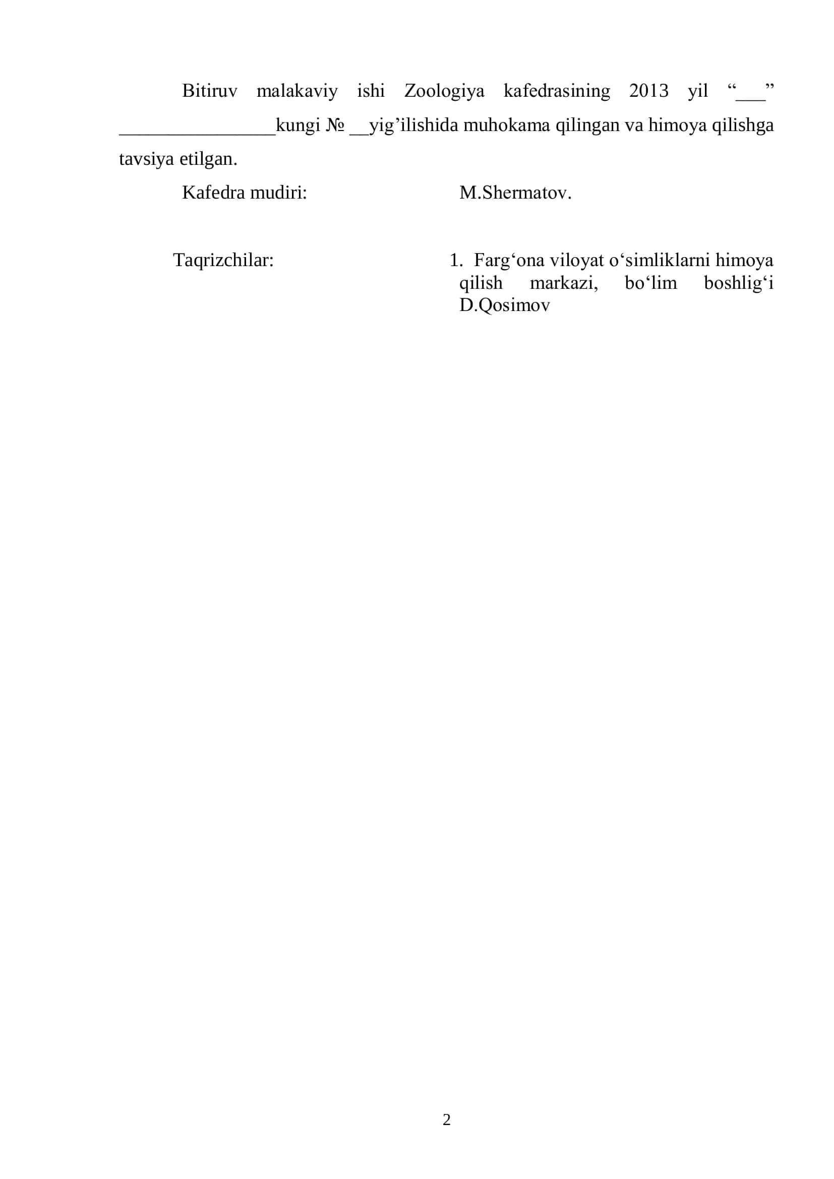 “Pоliz ekinlarining so‘ruvchi zararkunandalari ( pоliz shirasi misоlida)” BITIRUV MALAKAVIY ISHI 2