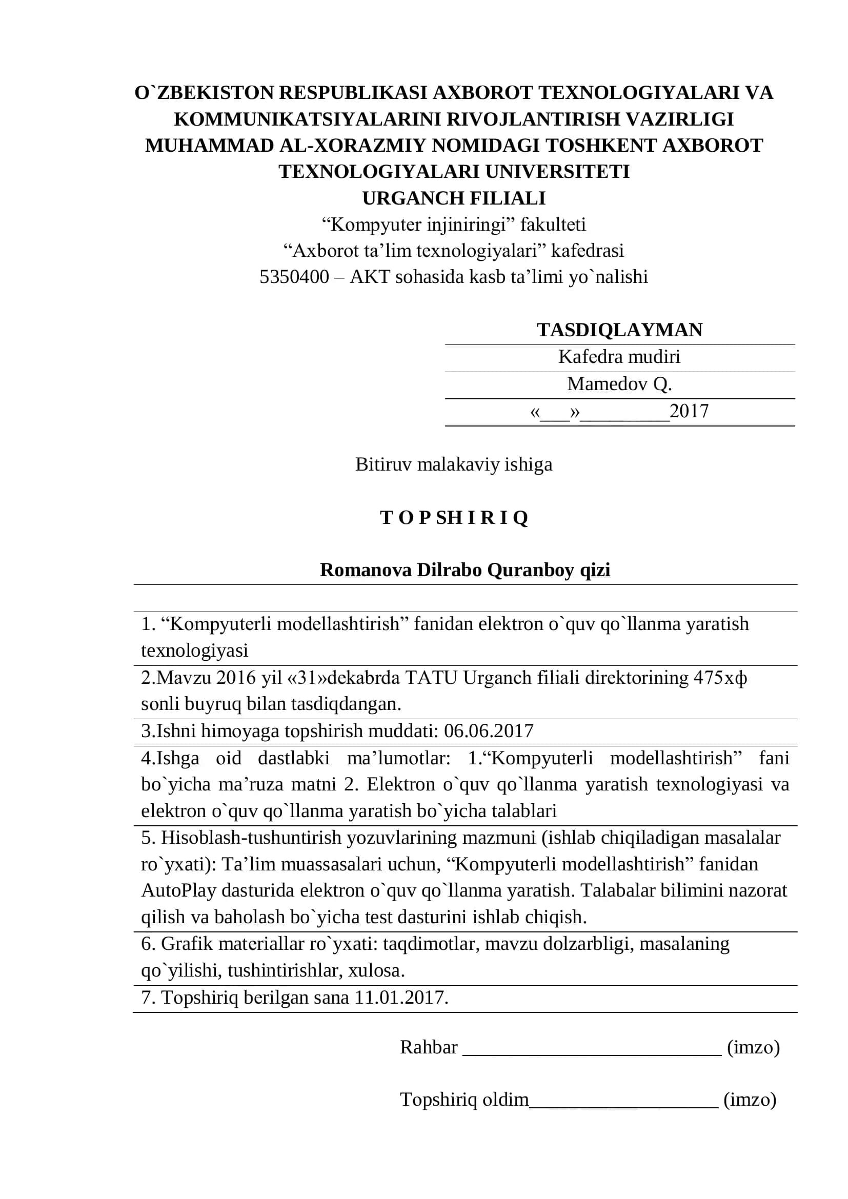 Kompyuterli modellashtirish elektron o`quv qo`llanma 2
