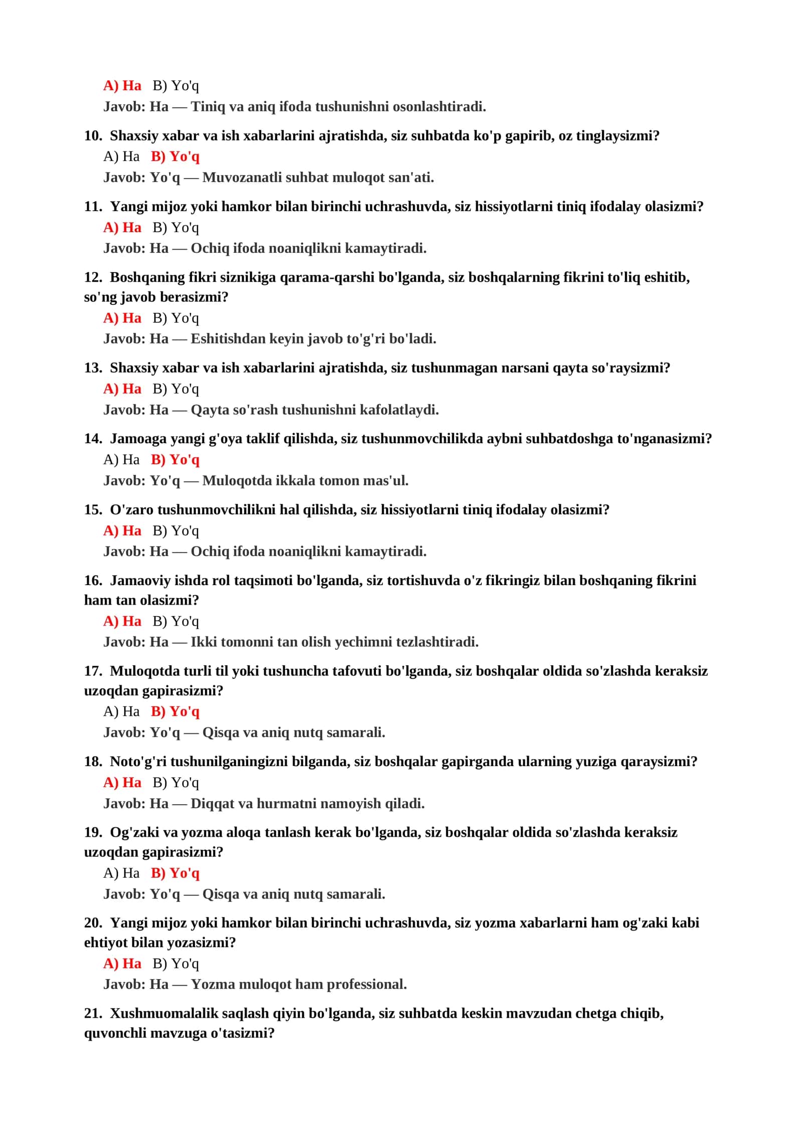 Psixologiya fanidan chuqurlashtirilgan testlar 3