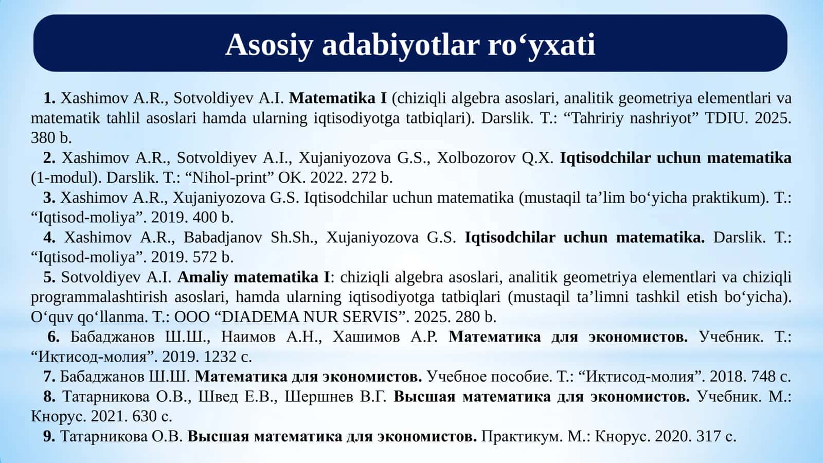 CHIZIQLI TENGLAMALAR SISTEMASINI YECHISHNING MATRITSALAR USULI VA KRAMER QOIDASI 3