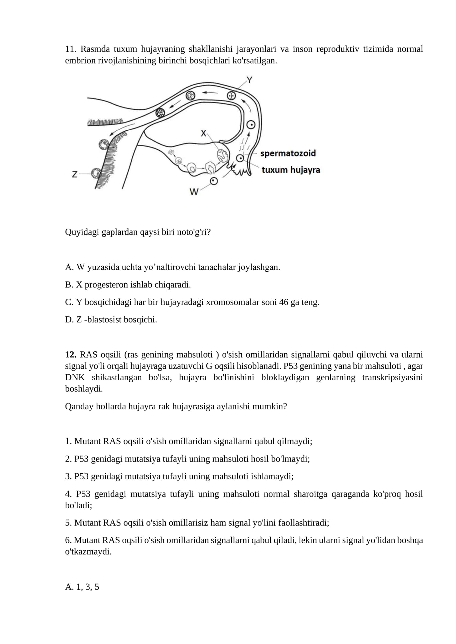 Biologiyadan 9-sinf testlar 3