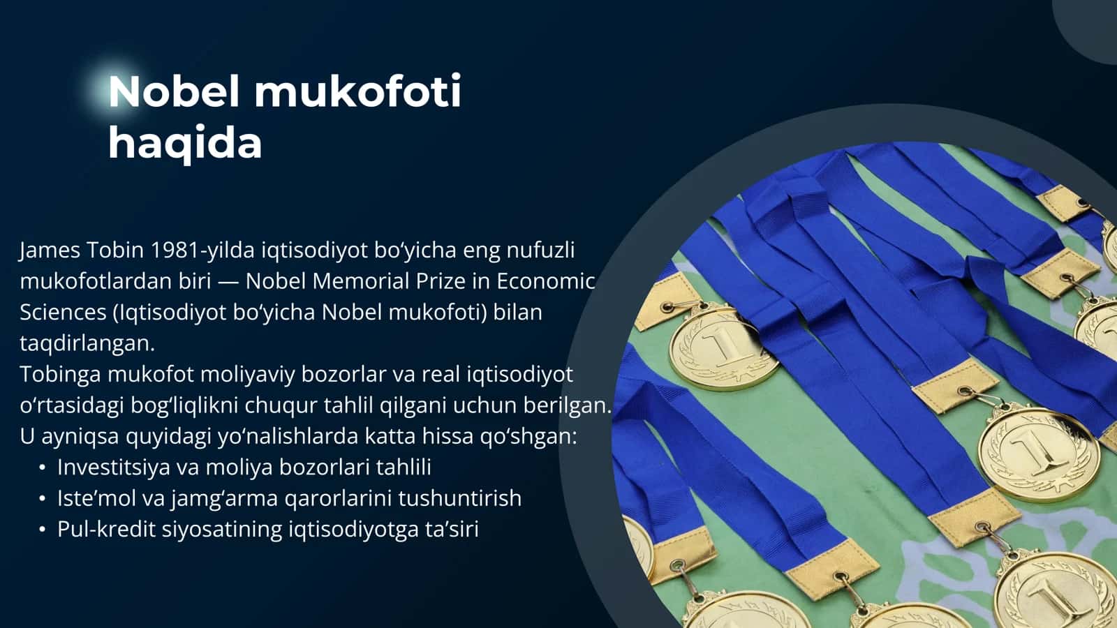 James Tobin va Uning Nobel Mukofotiga Sazovor Bo'lgan Nazariyalari (Mustaqil ish / Prezentatsiya) 3