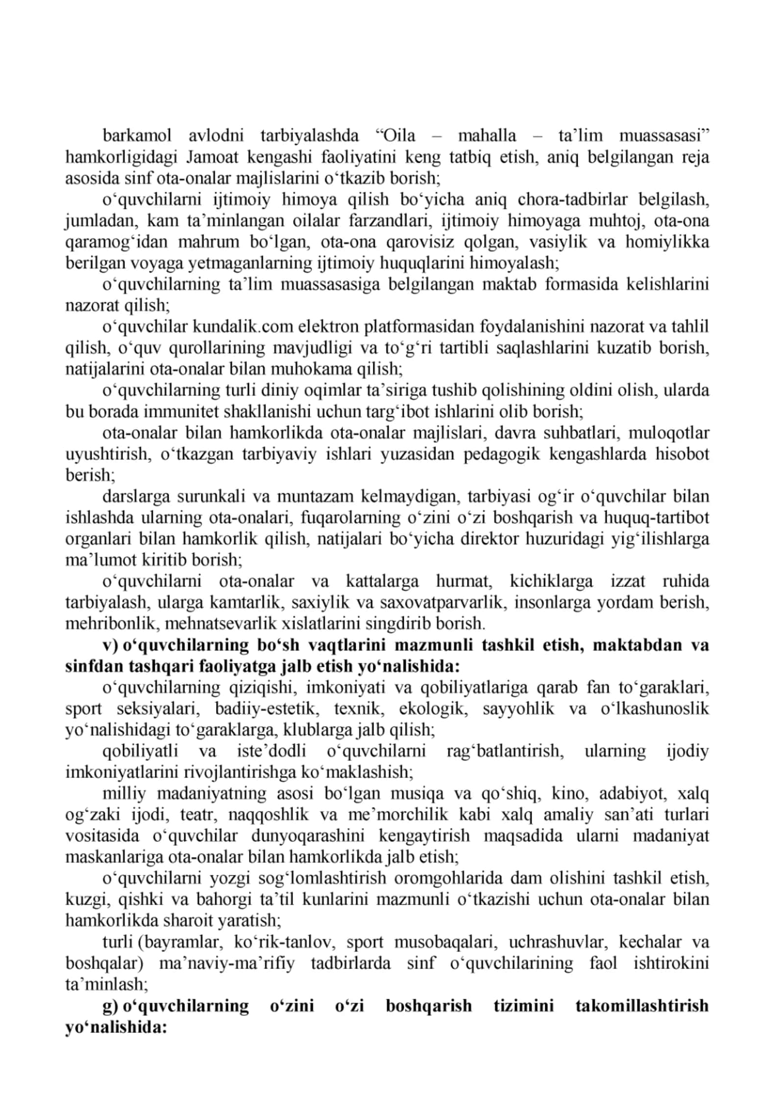 Umumiy oʻrta taʼlim muassasasining sinf rahbarining lavozim yoʻriqnomasi 3