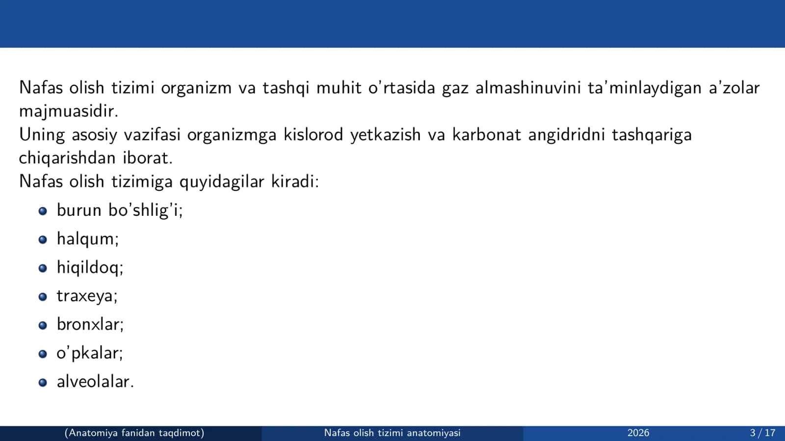 Nafas olish tizimi anatomiyasi 3