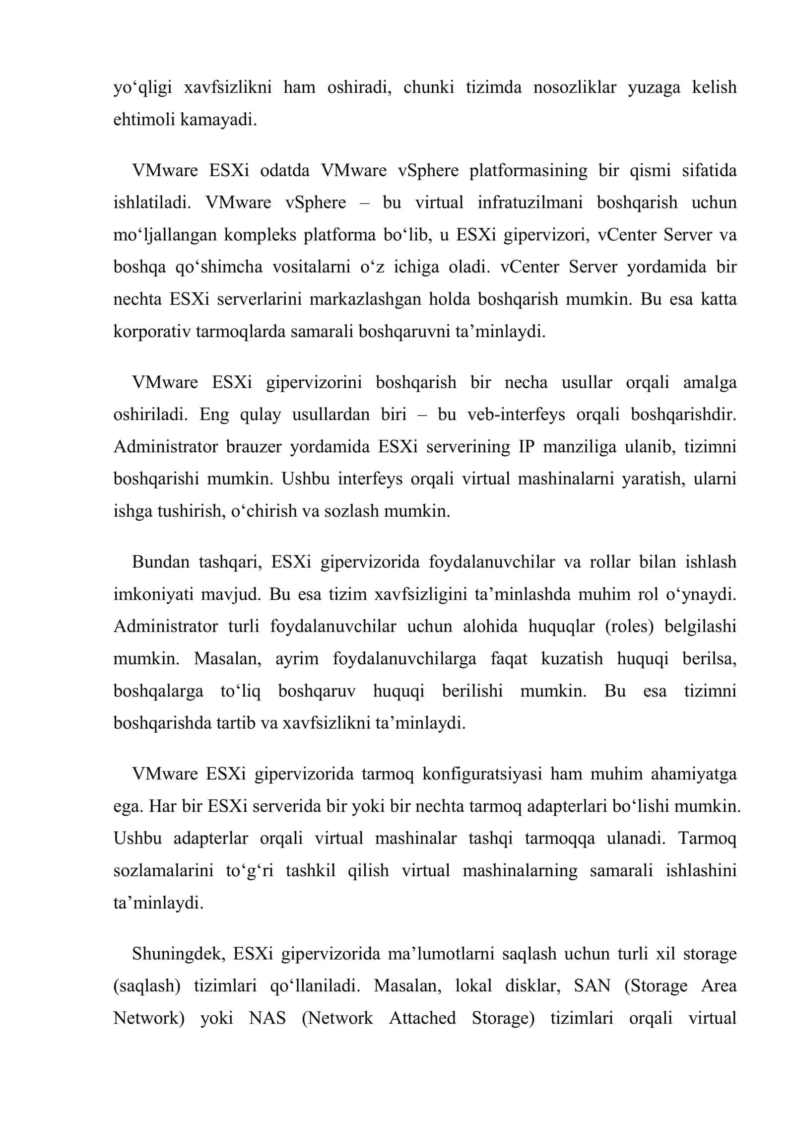 VMware ESXi gipervizorini o‘rnatish va konfiguratsiyalarini sozlash 3