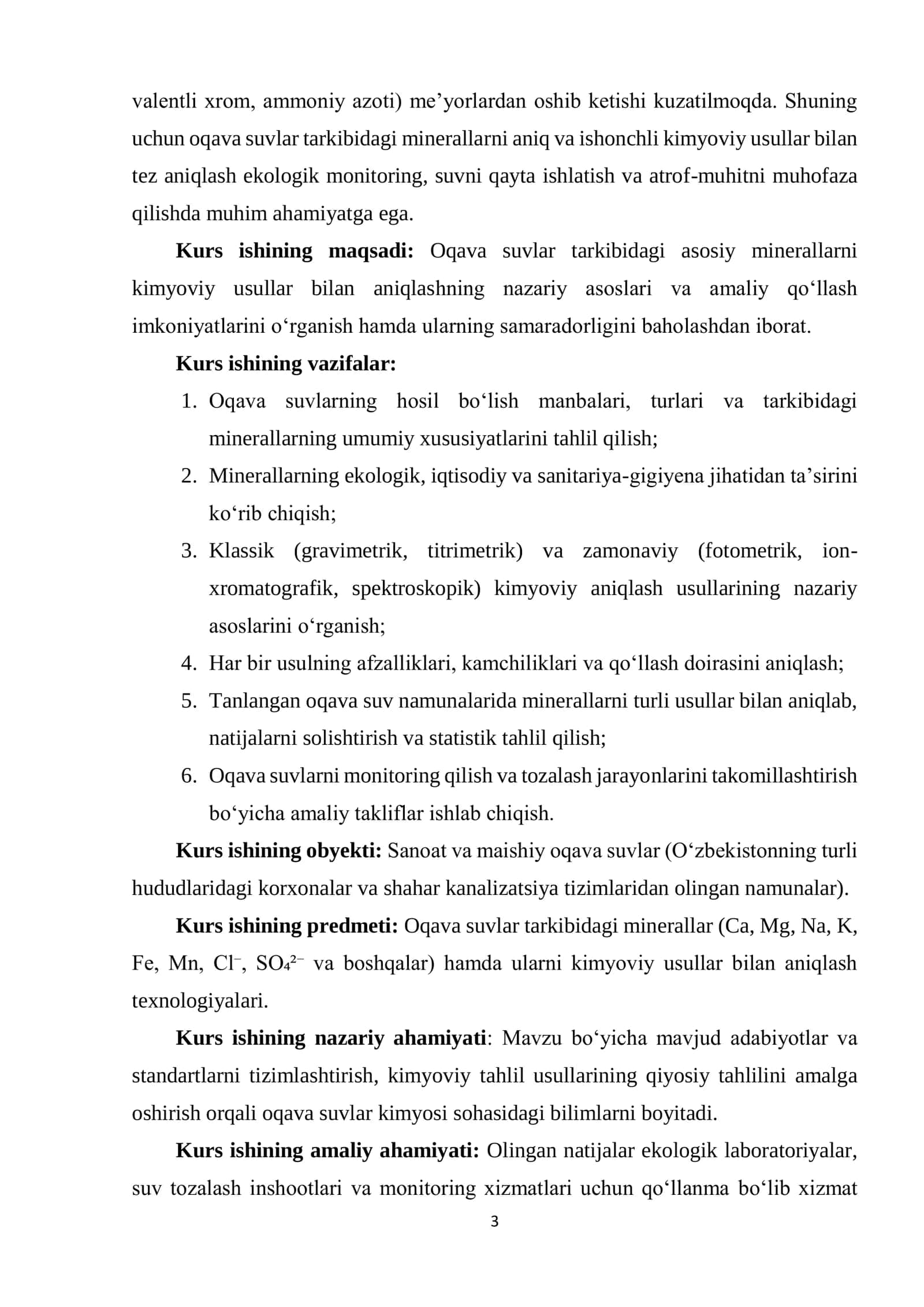 Oqava suvlarning tarkibidagi minerallarni kimyoviy usulda aniqlash 3