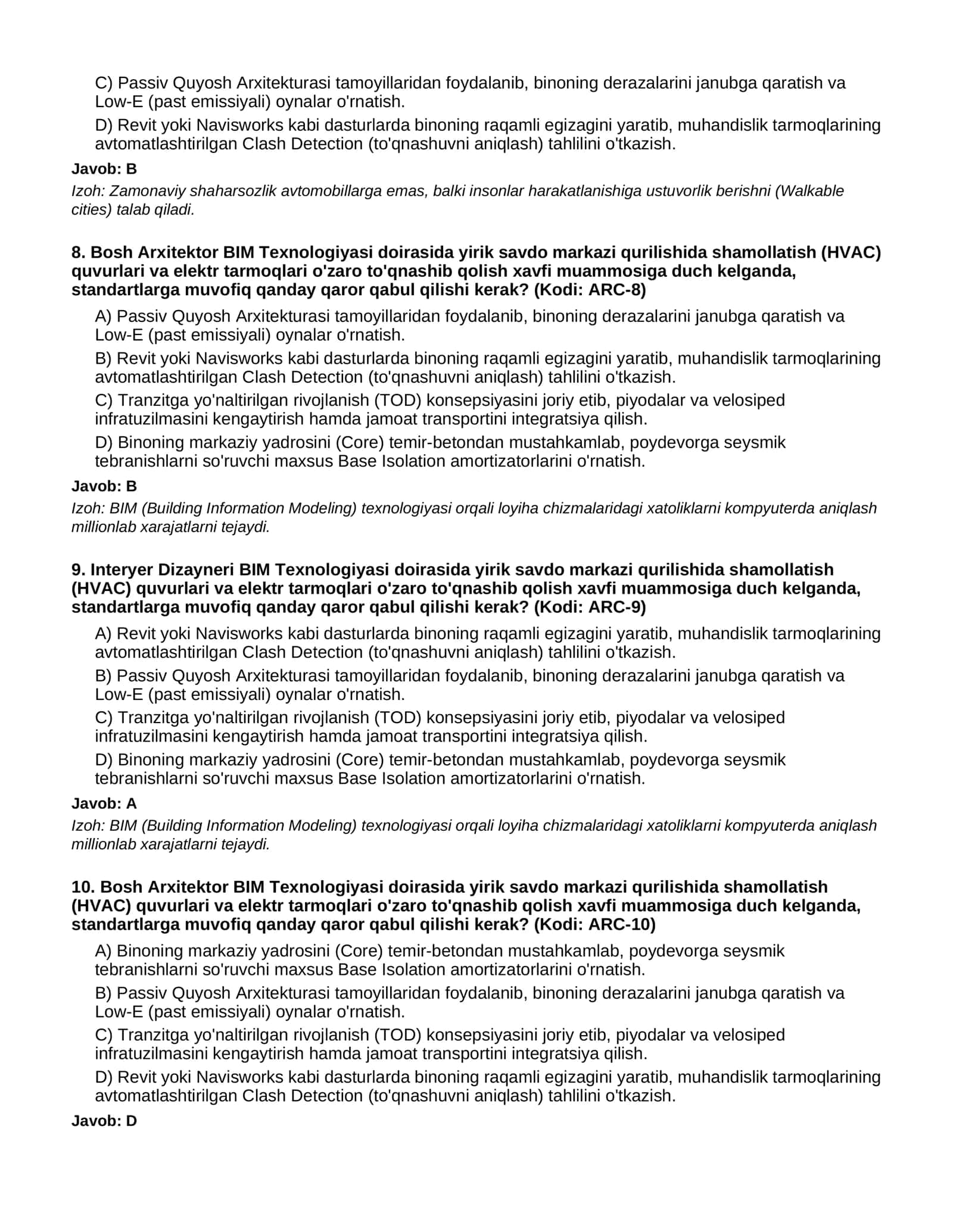 12 ARXITEKTURA - 200 TA QIYIN TESTLAR 3
