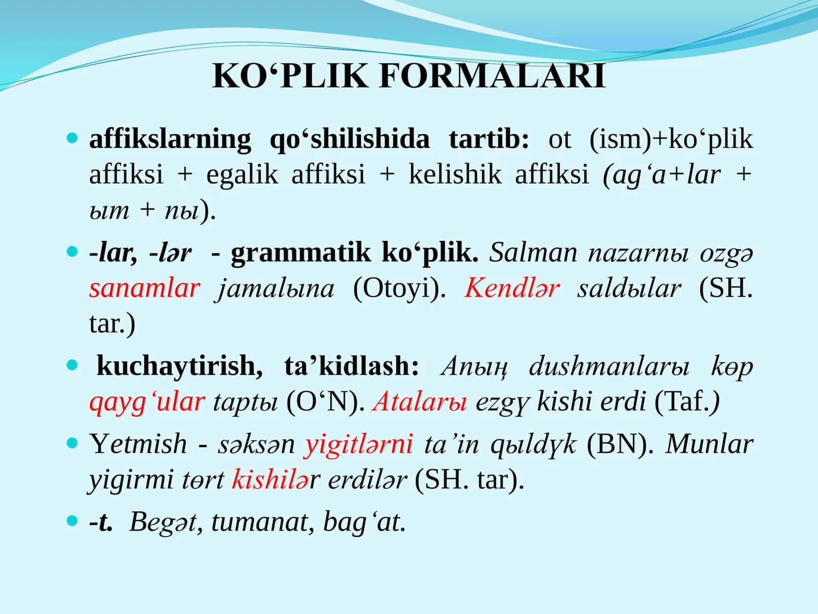 Qadimgi turkiy tilda so‘z yasalishi. Morfologiya. Mustaqil va yordamchi so‘z turkumlari 3