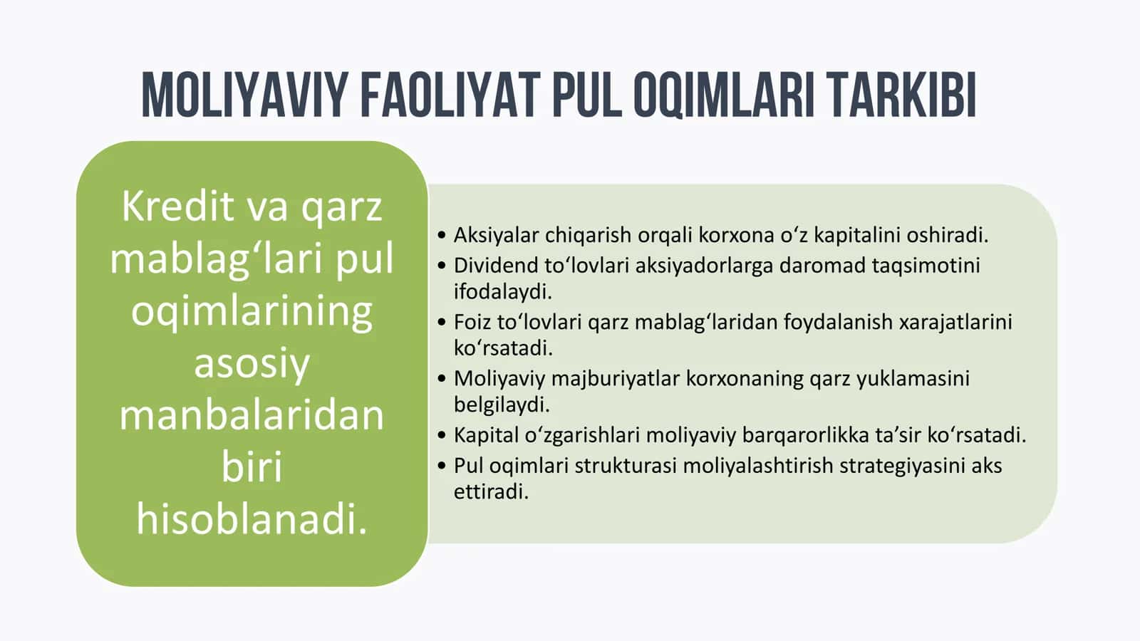 Moliyaviy faoliyatdan pul oqimining tahlili 3
