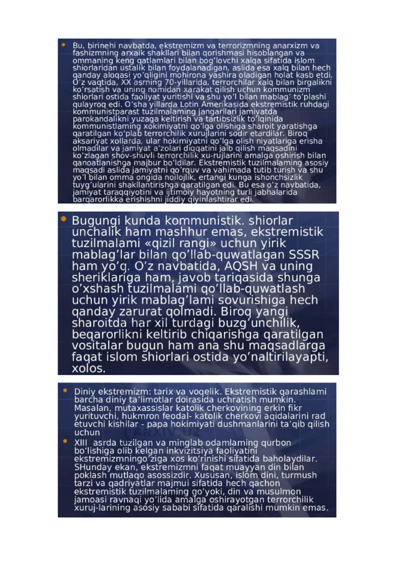 Ekstremizm va terrorizmning mazmun mohiyati va kelib chiqish sabablari 3