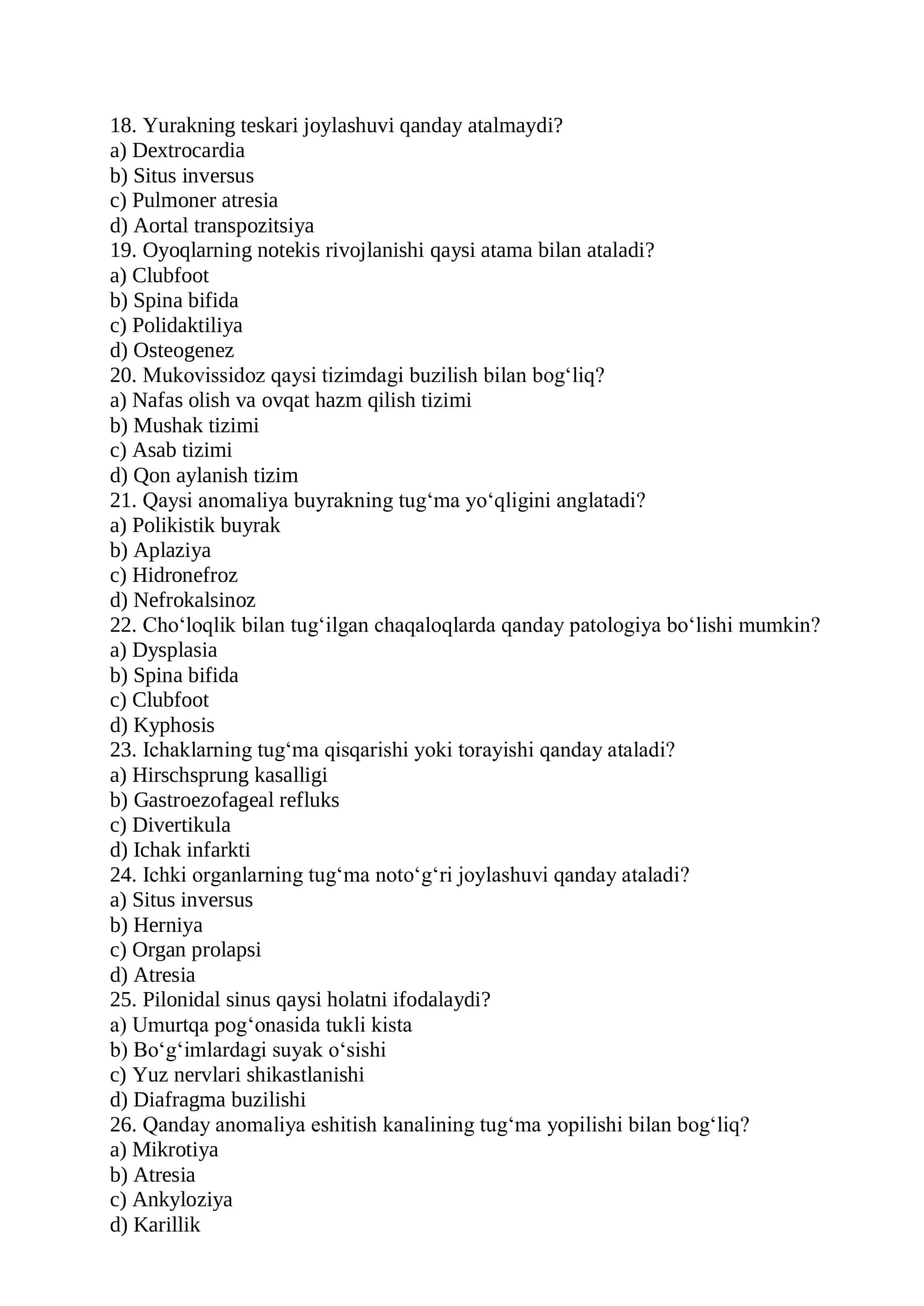 Organlar sistemalarida uchraydigan anomaliyalar 3