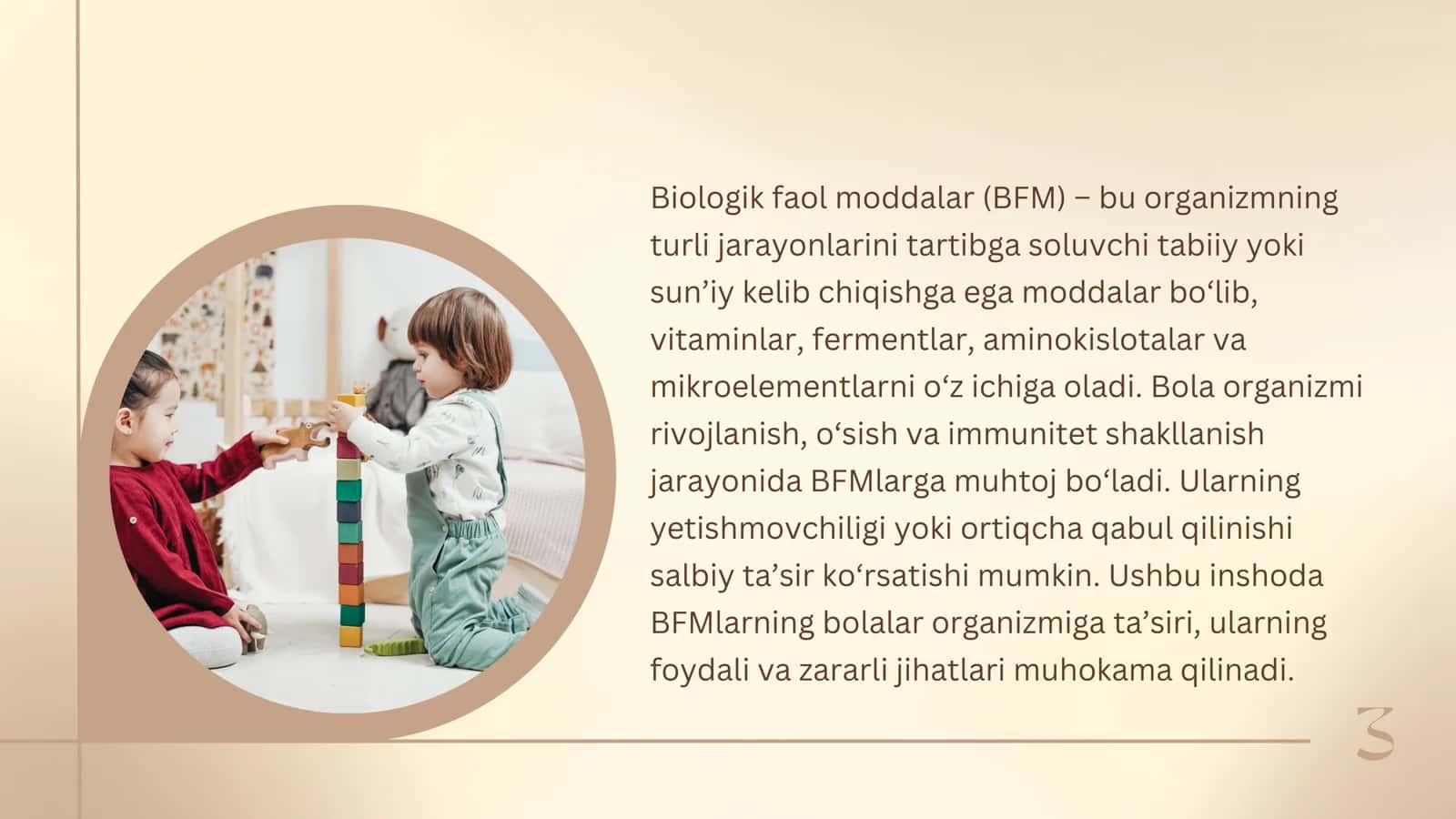 Biologik faol moddalarning bola organizmiga ta'siri 3