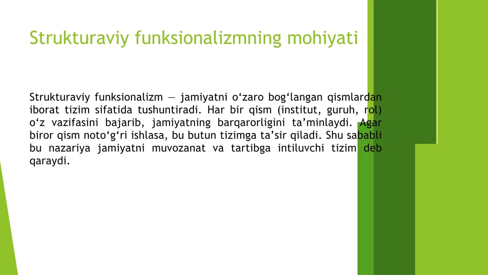 T.Parsonning strukturaviy
funksionalizm g'oyasi 3