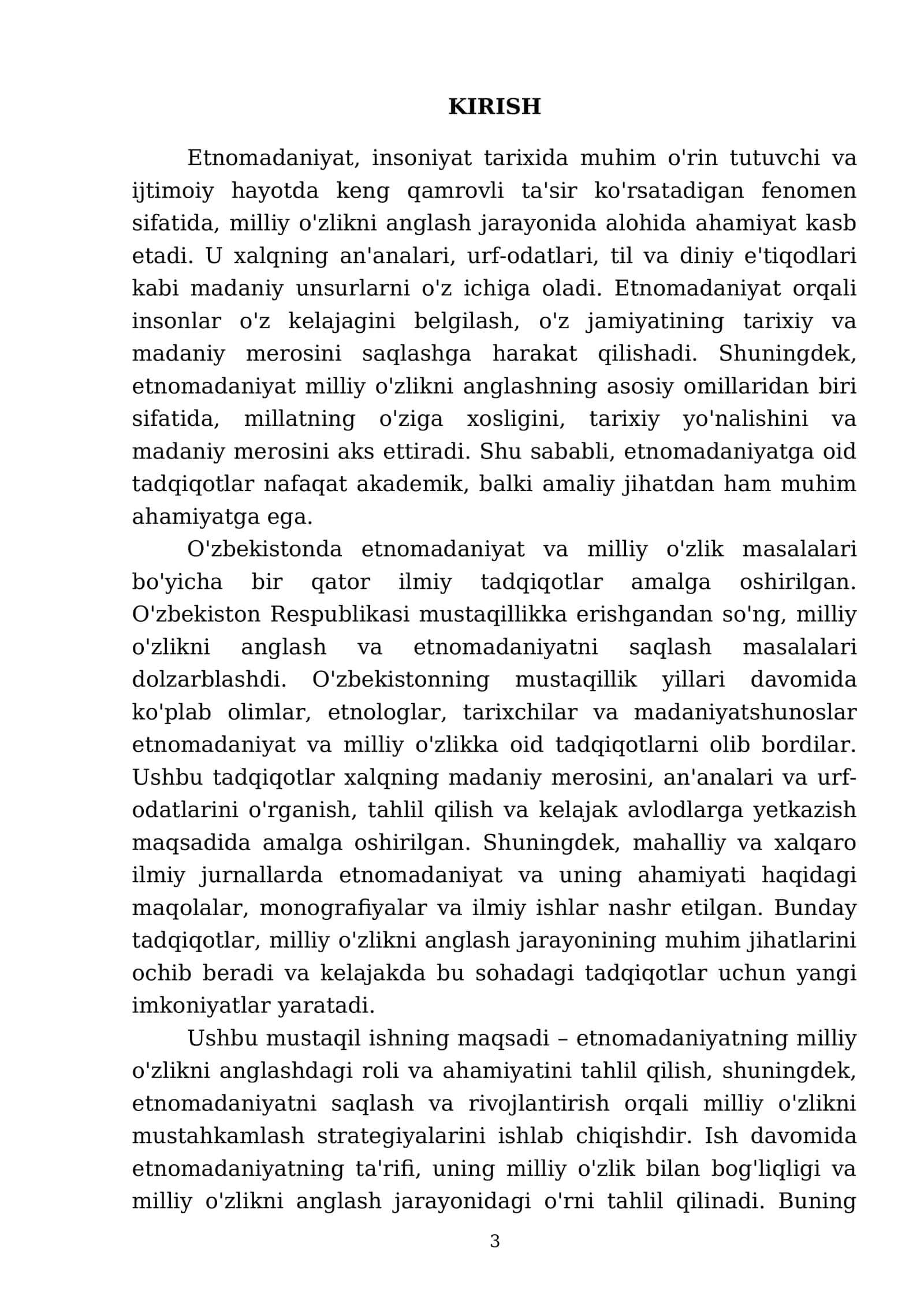 Etnomadaniyat Milliy Oʻzlikni Anglash Omili 3