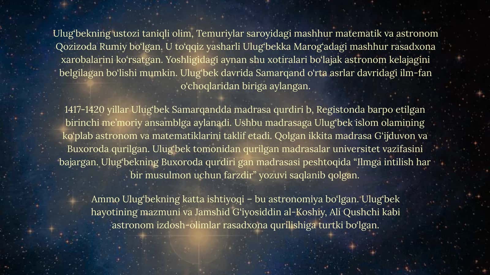 Mirzo Ulug‘bekning hayoti va ilmiy faoliyati 3