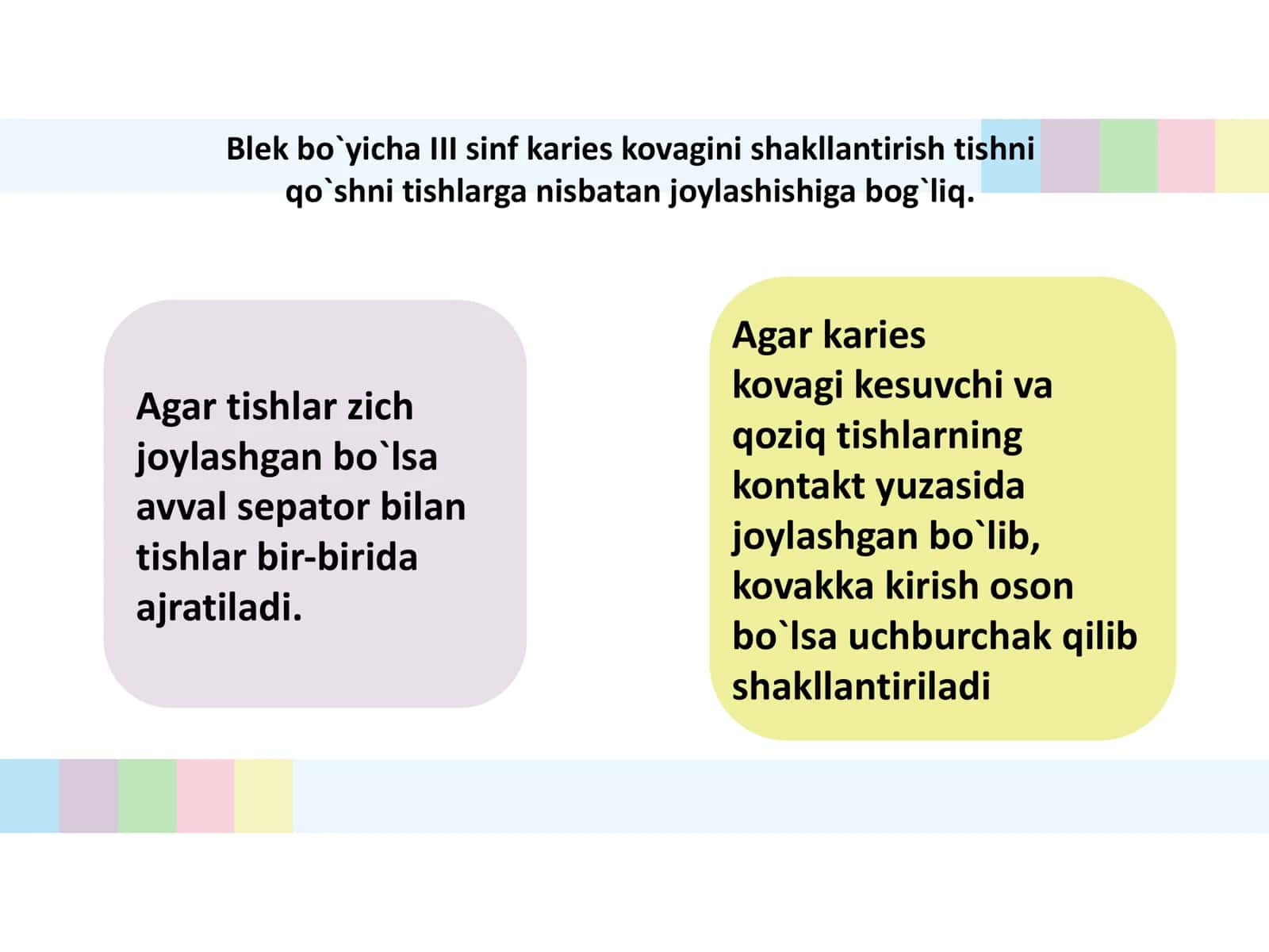 III sinf karies kovagini shakllantirish 3