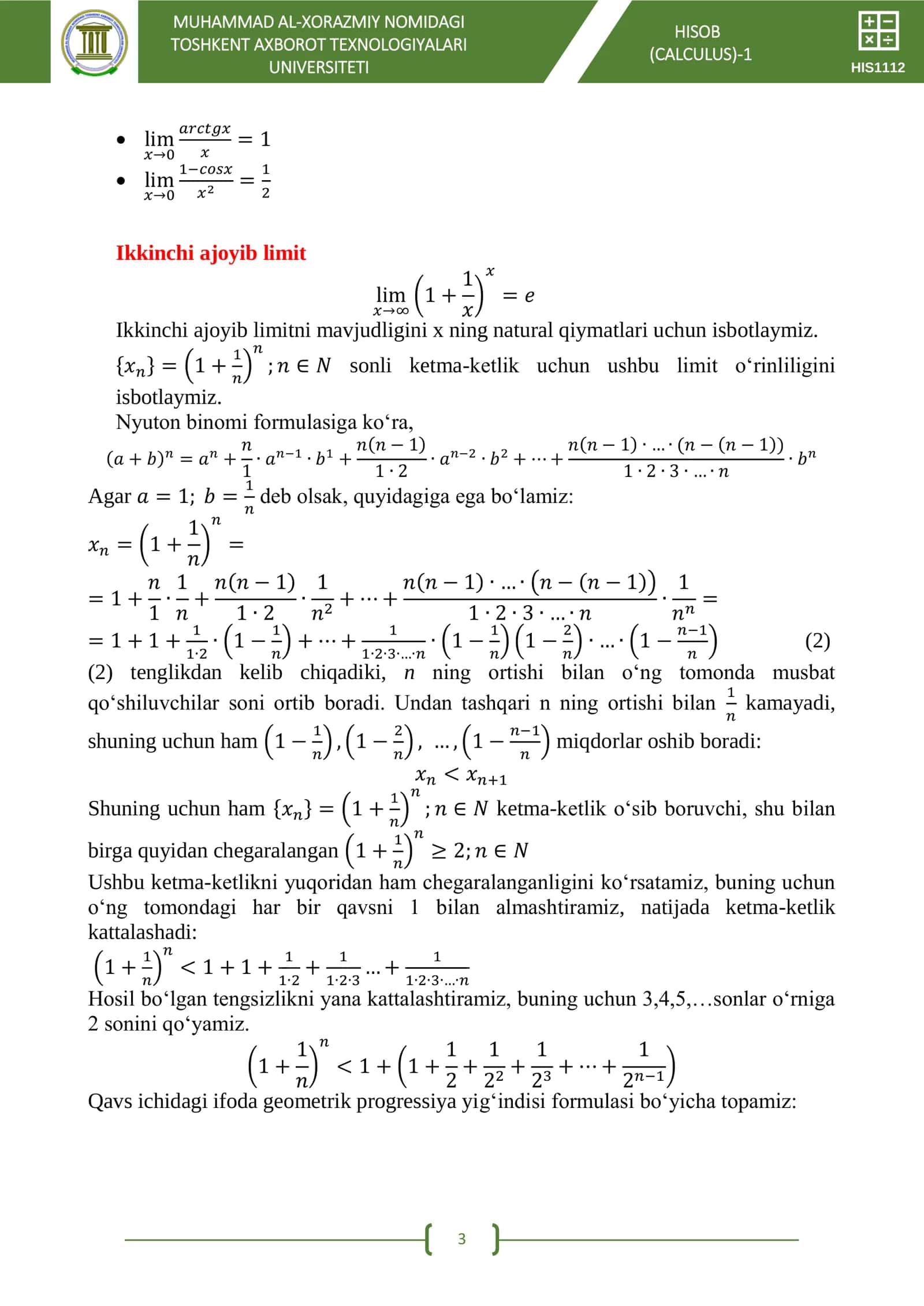HISOB (CALCULUS)-1 3