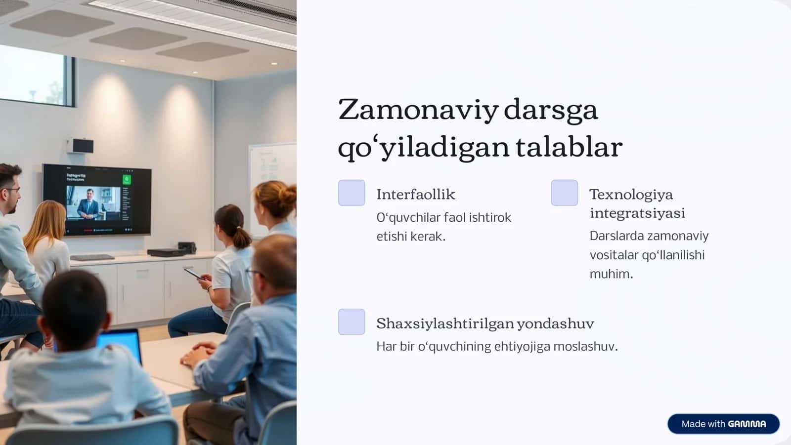 Ta¾limni tashkil etishning noan¾anaviy shakllari va darsni modernizatsiyalash 3