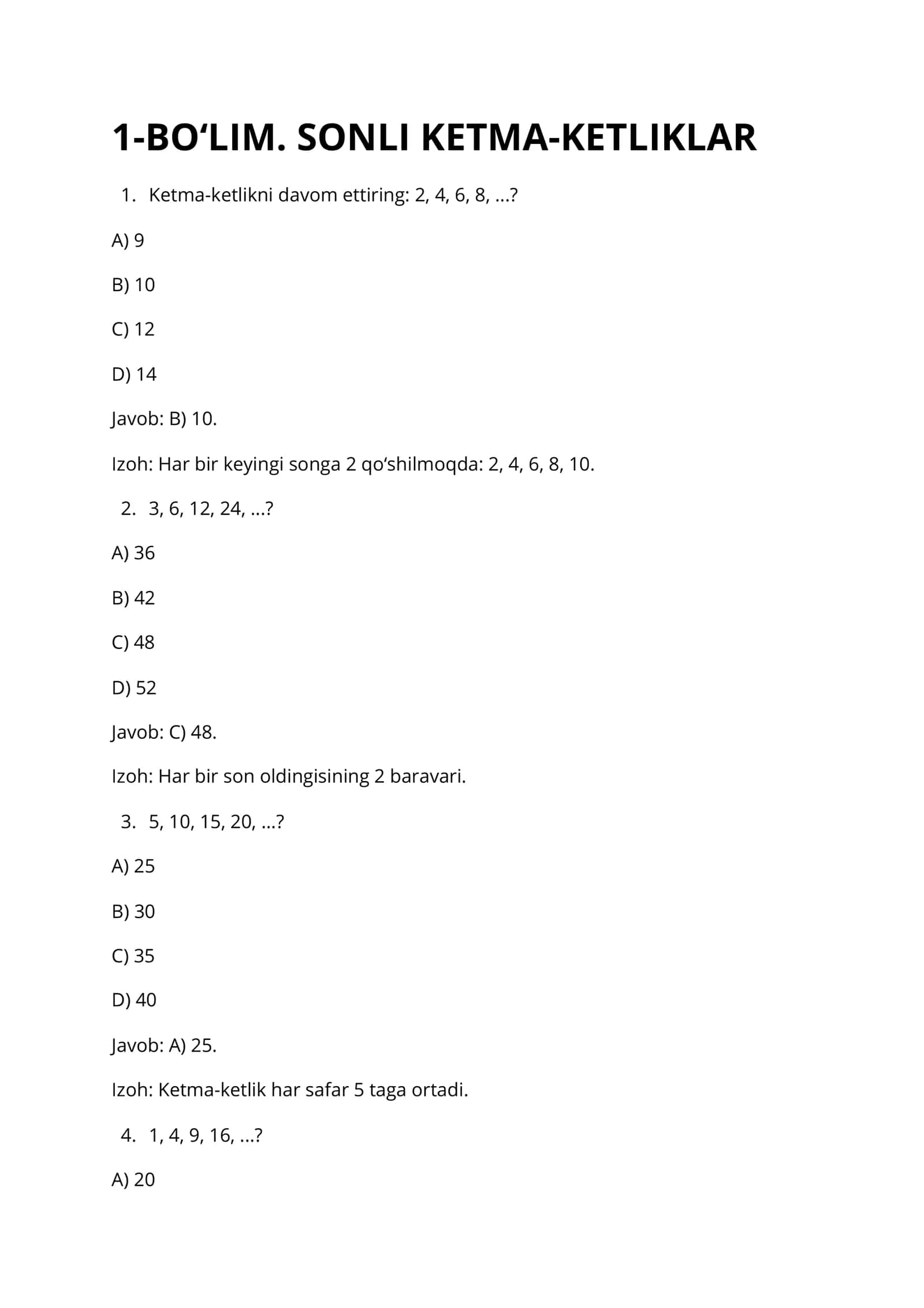 ARGOS IQ - 200 ta test, javoblar va izohlar 3