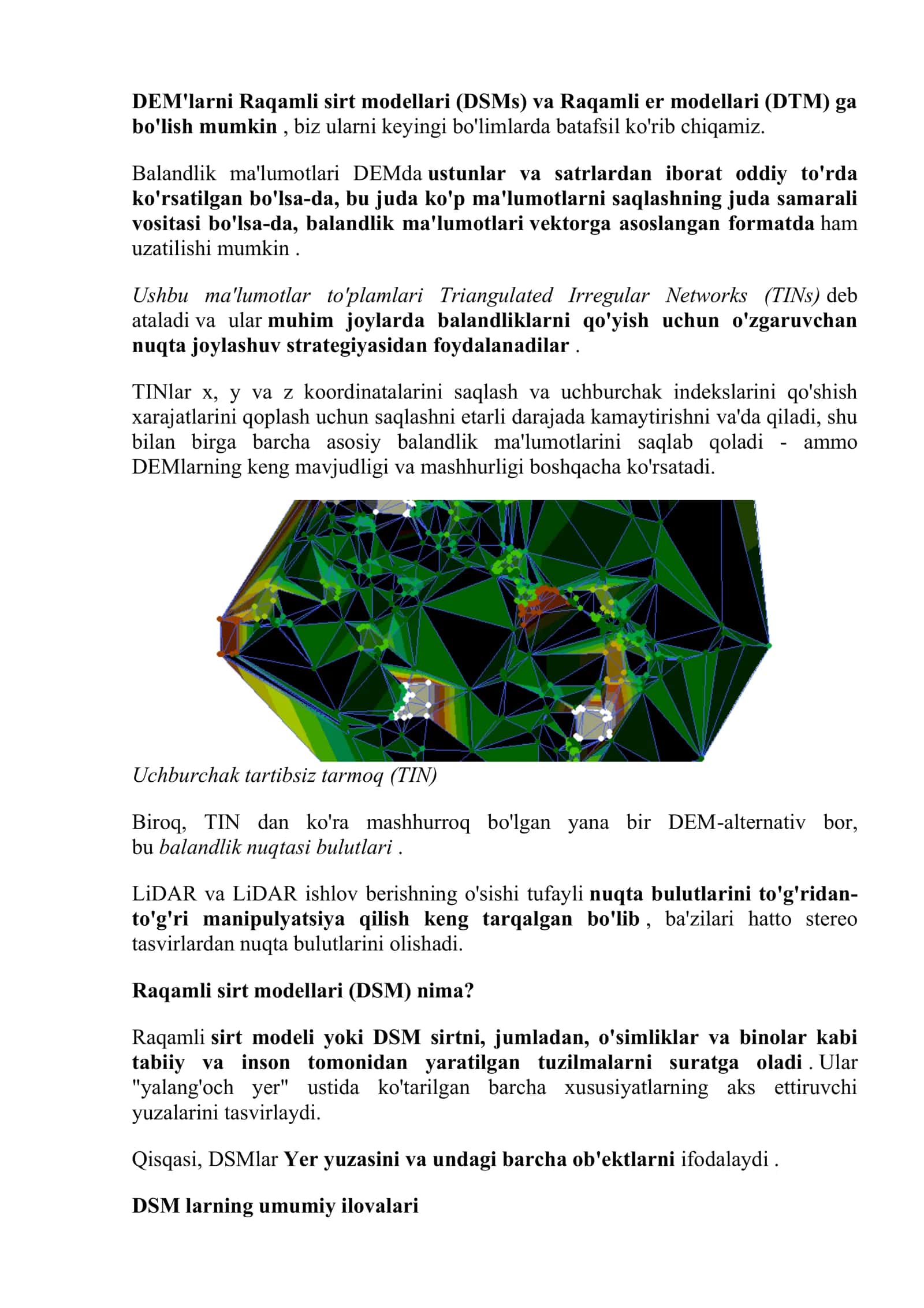 Raqamli balandlik modellashtirishning usullari 3