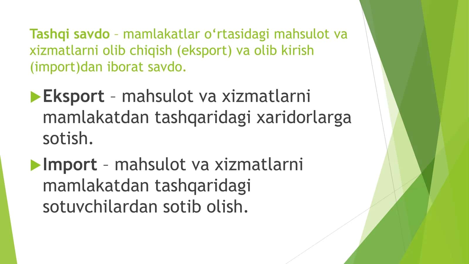 Mavzu. Mahsulot eksportga chiqarish, Investitsiya faolyati 3